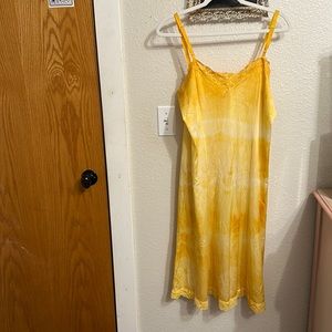 Vintage yellow tie-dye slip sundress